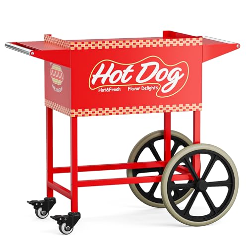 ROVSUN Hot Dog Cart for 5-7 Rollers Hot Dog Machine w/Storage Bin & Shelves