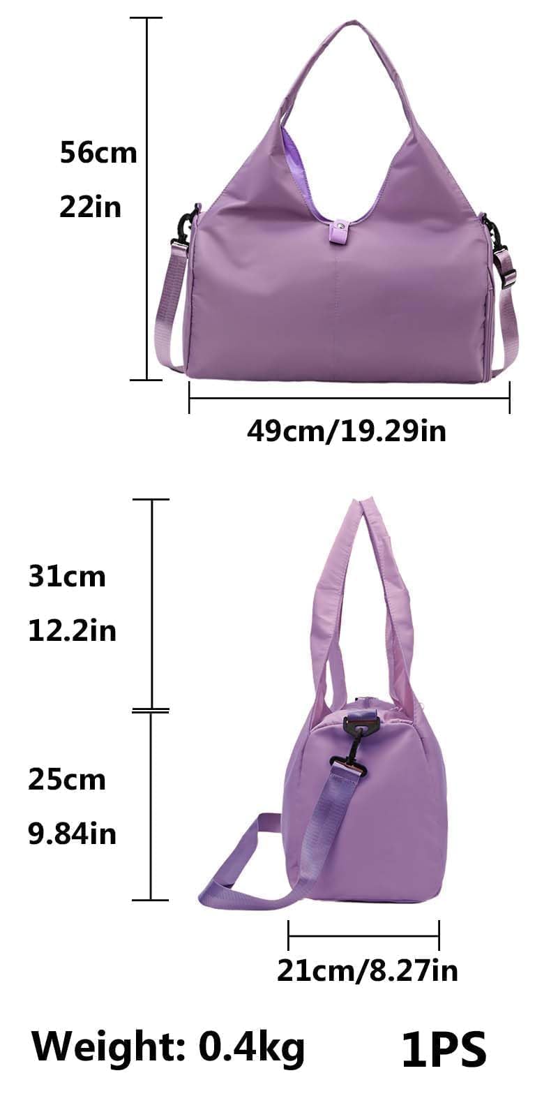 Sac de yoga pour femme - Grand sac de transport pour l'entraînement et la danse - Sac de sport pour femme - Avec support de tapis de yoga caché et compartiment à chaussures - Convient pour le