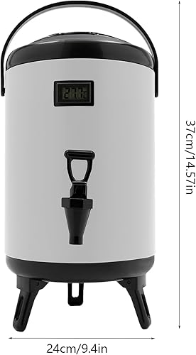 Miniatura 9 de Dispensador de bebidas aislado, dispensador de bebidas calientes de acero inoxidable de 13L3.43 galones, dispensador portátil de bebidas frías y