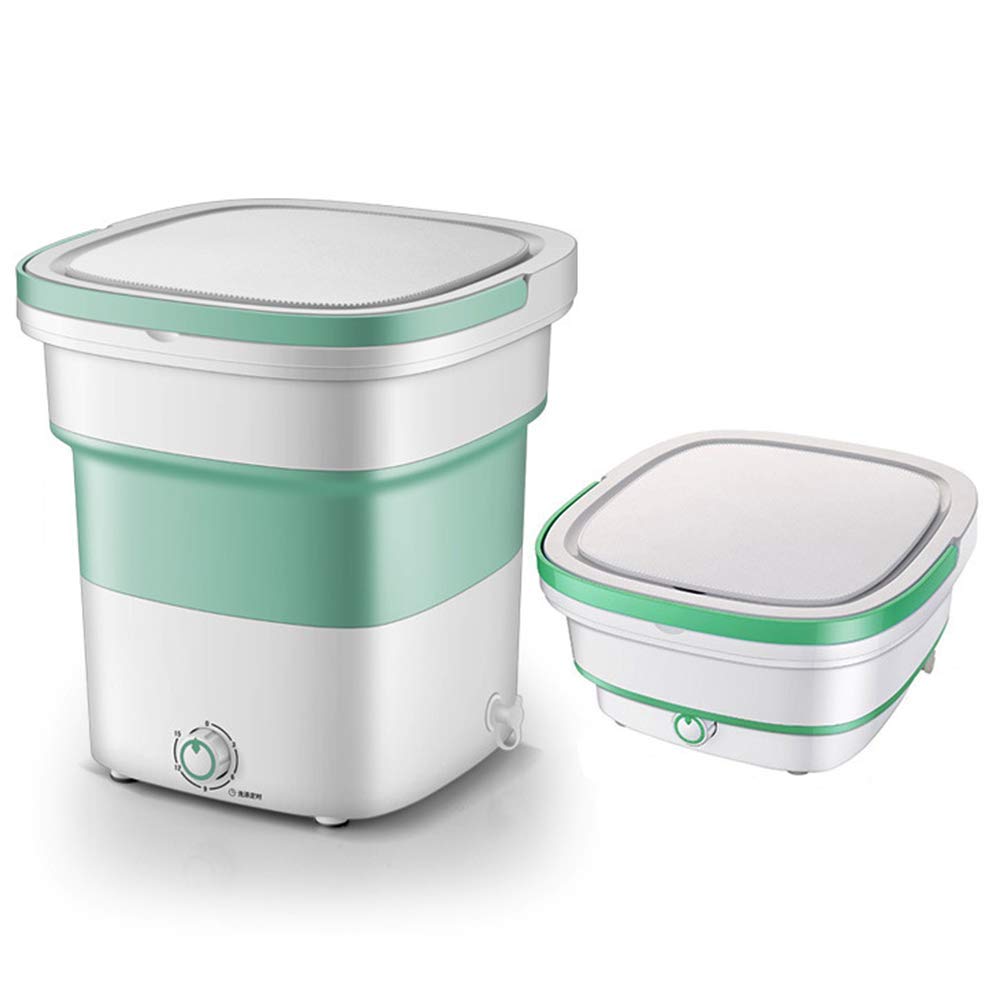 WEIZI Mini Folding Washer Portable Washing Machine - Ultrasonic Cleaning Machine Small Automatic Portable Underwear Folding Washer Blue Green