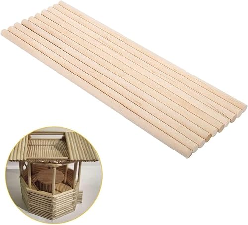 10 varillas de madera para manualidades, varillas de madera de 11.8 pulgadas x 11.8 pulgadas, varillas de madera natural sin terminar para