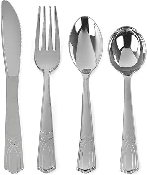 Disposable Soup Spoons - 1152 Count - Silver Plastic - for Parties, Catering and Events