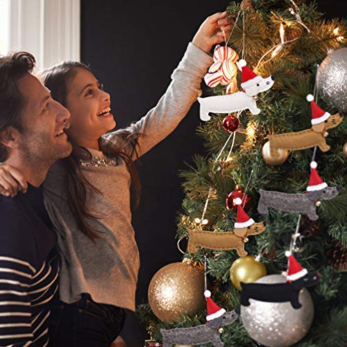 SEWACC Dackel-Form Hängende Dekoration Weihnachtsbaumschmuck Fensteranhänger Dackel-weihnachtsschmuck Christbaumanhänger