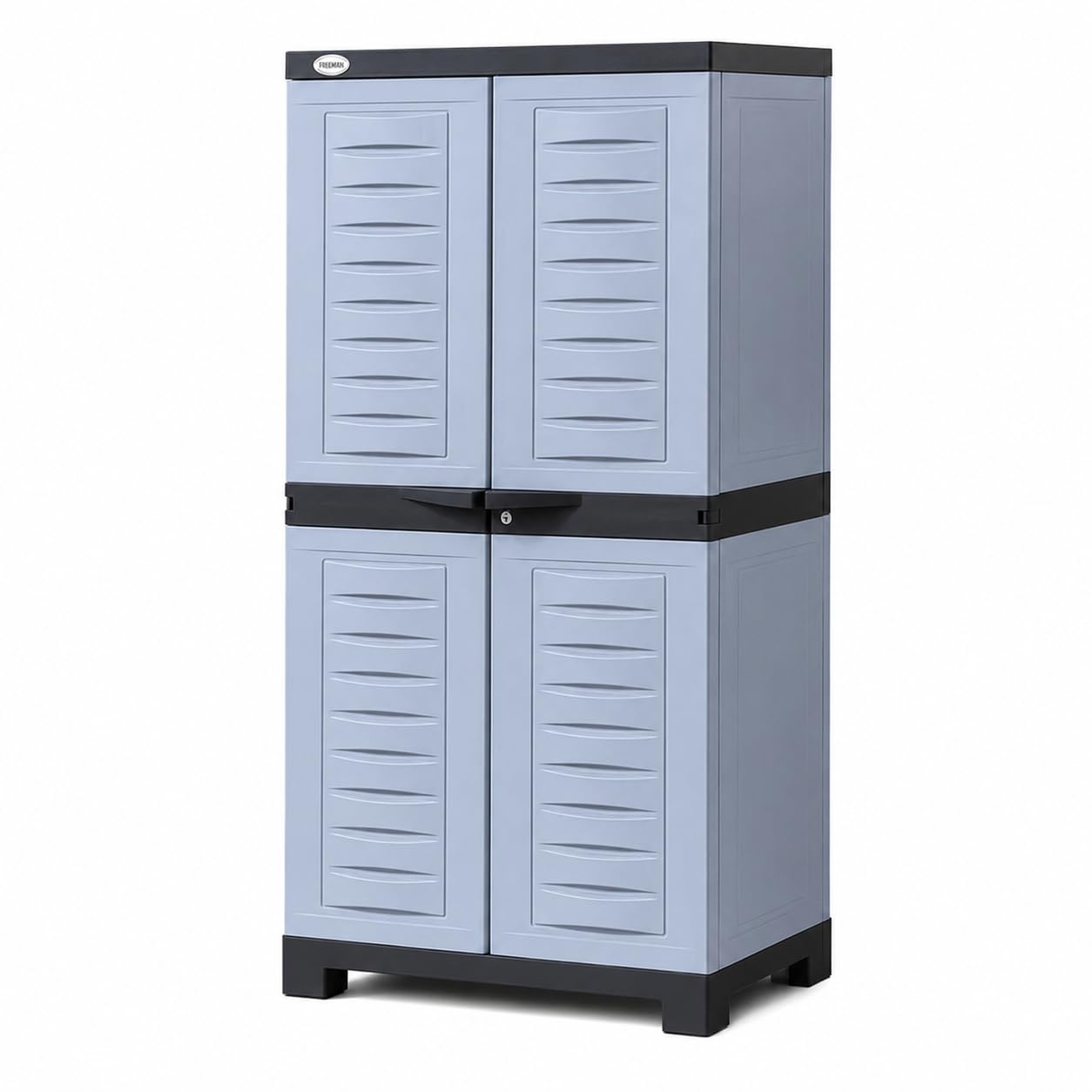 Supreme Furniture Fusion 02 Plastic Storage Cabinet, Charcoal Sky Grey, 4 Door with 3 Adjustable Shelves, Center Lock, 1235x590x350mm-image-40