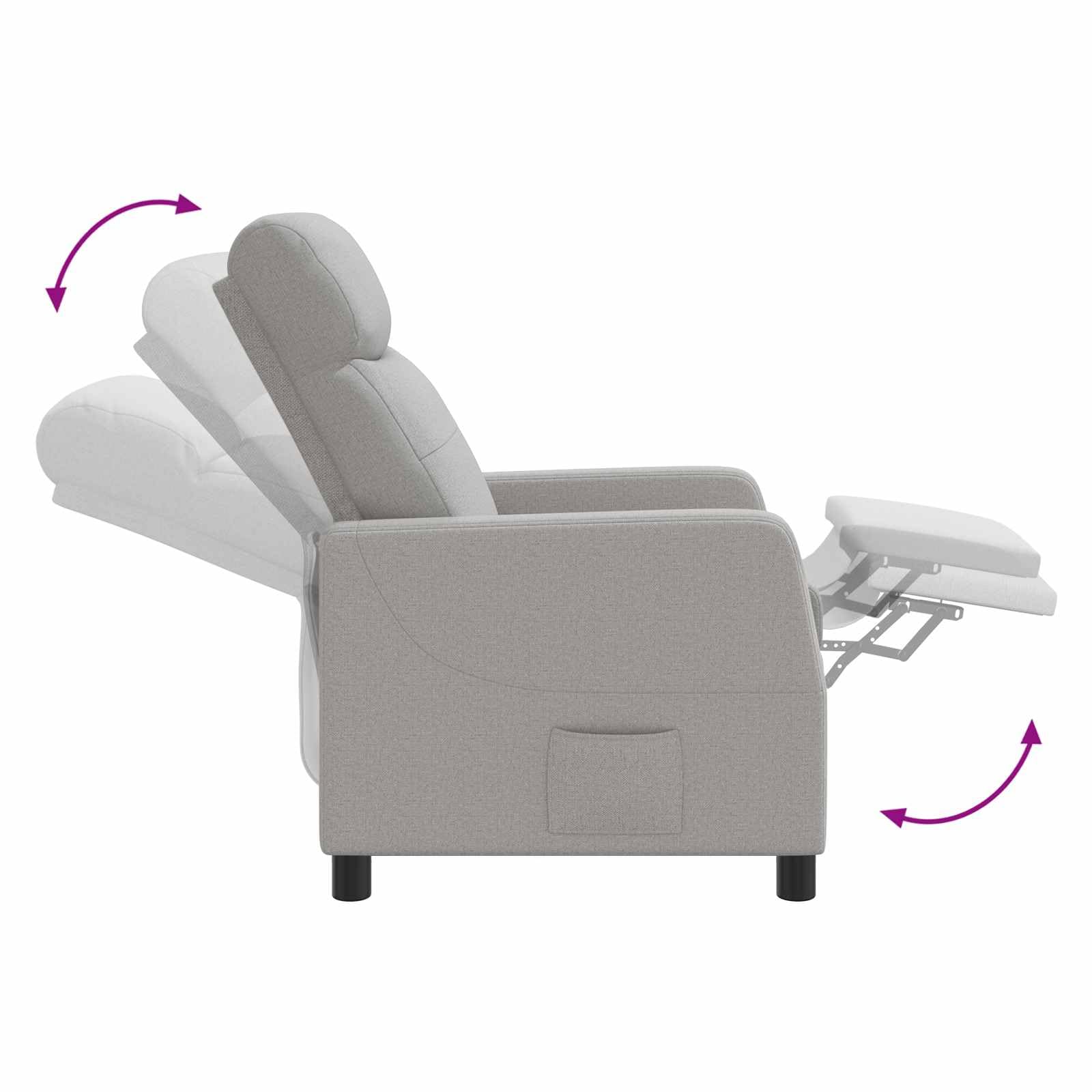 Poltrona relax grigio nuvola 100% poliestere con schienale