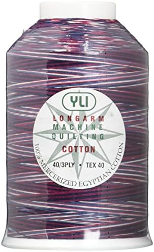 YLI 2443001V 3-Ply Machine Cotton Quilting Variegated Thread, 3000 yd, Red/White/Blue