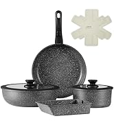 CAROTE カローテ フライパン セット 9点 IH·ガス火対応 PFOA PFOS フリー 鍋セット 取っ手のとれる 卵焼き器 マーブルコート スルスルすべる くっつくことがなく手入れ簡単 ...