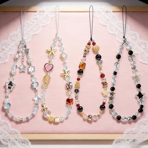 Image of Beaded Camera Wrist Strap Cute Digital Camera Charm Lanyard, Phone Wristlet Charms, Beaded Camera Chain for Bag