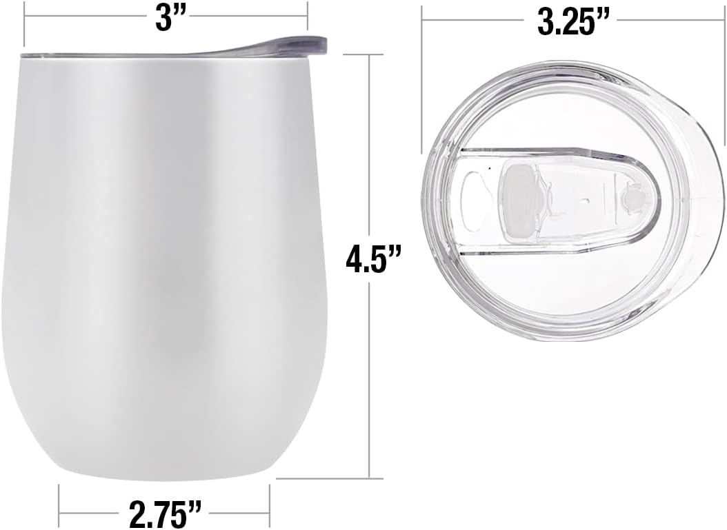 Superman OFFICIAL Comic Covers 12 OZ Stemless Wine Tumbler, Stainless Steel Travel Cup|Lake Tumbler|Insulated with Leak Resistant Slide-Lock Lid, White