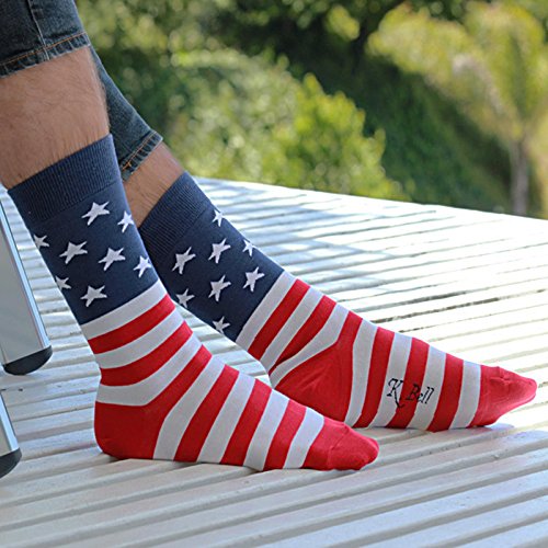 K. Bell Men's Crew Socks 1 Pair, Beer, 10-134