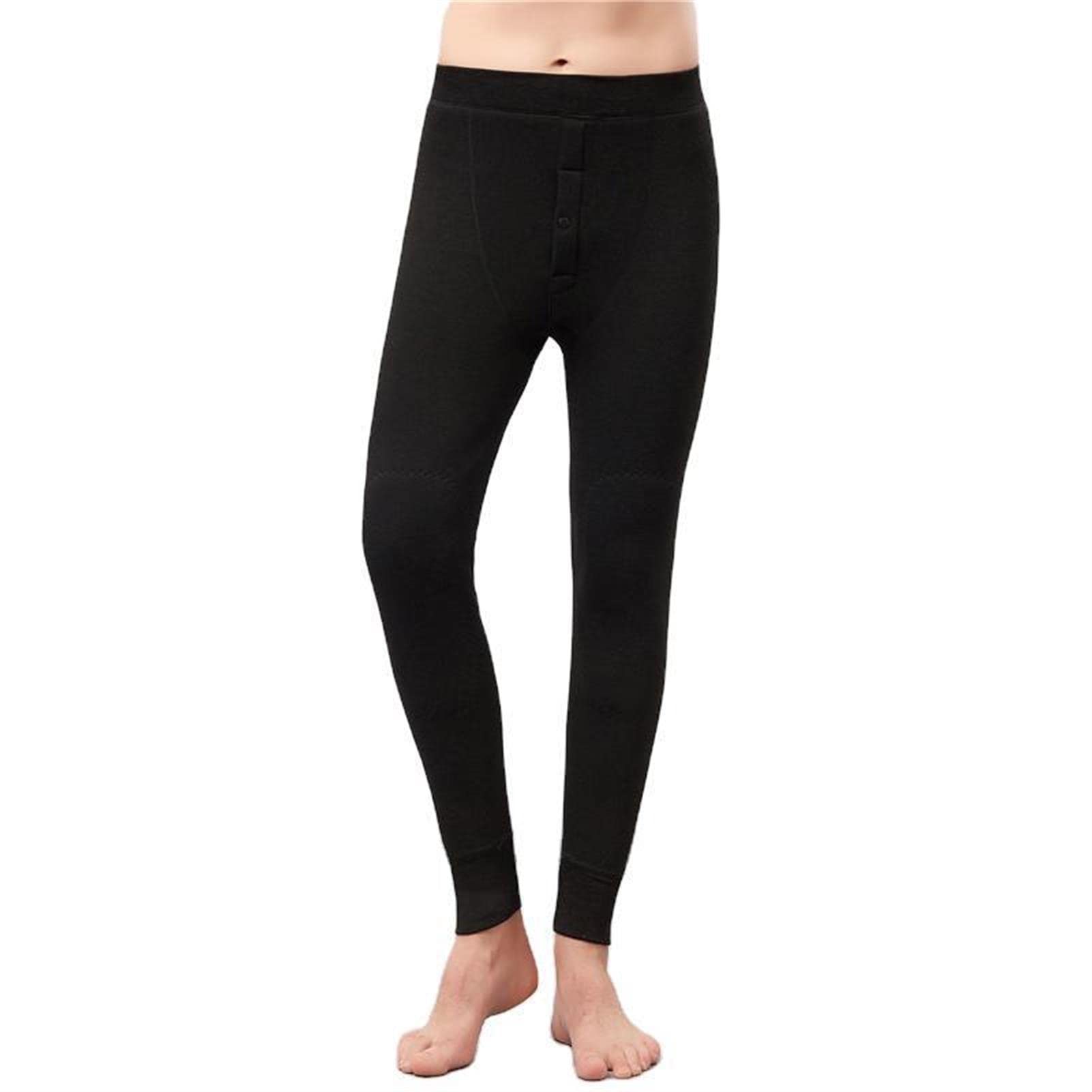 Pantaloni Intimi Termici Caldi Pantaloni da Uomo in Cotone a Tripla Protezione a Vita Alta con Sezione Ispessita per l'autunno e l'inverno (Black 2X)