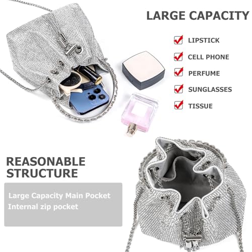 Image of Sweetovo Bling Crystal Rhinestone Purse for Women Sparkly Clutch Handbag Crossbody Bag for Evening Wedding Party Prom