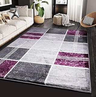 Rugs Shop Modern Large Area Rugs for Living Room Bedrooms Designer Carpet Hallway Runner Rug, Kitchen Floor Mats (160 x 230 cm, Purple)