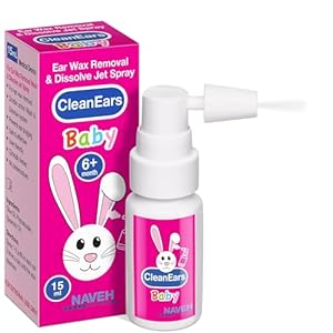 NAVEH PHARMA® CleanEars Baby | Fast-Acting Ear Wax Removal Spray | Breaks Down & Dissolves Earwax in Just 1 Treatment | Clinically Proven to Be 300% More Effective | Mineral Oil, Gentle&Safe | 0.5 OZ