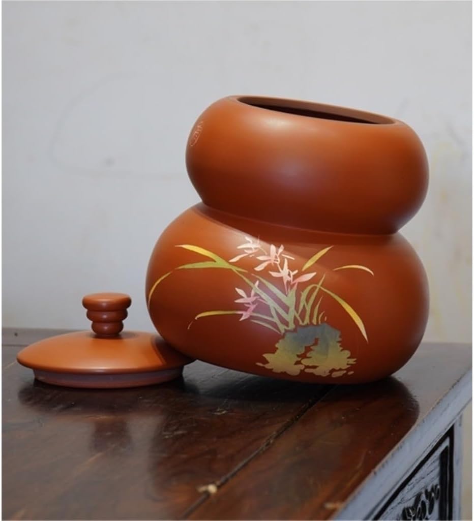 SONGCHAO Sugar Jar Purple Pottery Tea Storage Jar Creative Gourd Jar Sealed Storage Jar Household Loose Tea Jar Kitchen Food Storage Jar Tea Canister (Color : A)