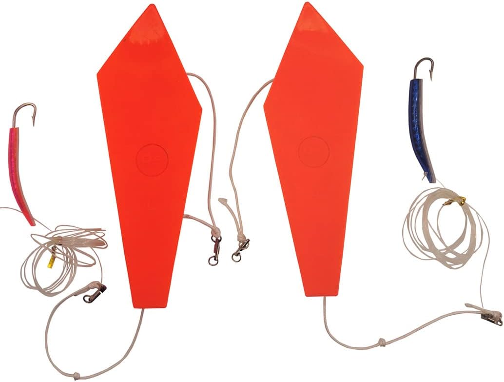 DFYUJU Splashing Float Trolling Planer Board Set Left & Right with Flash Scale Spoon Trolling Spoon Accessory Fishing Lure for Saltwater Fishing Trolling