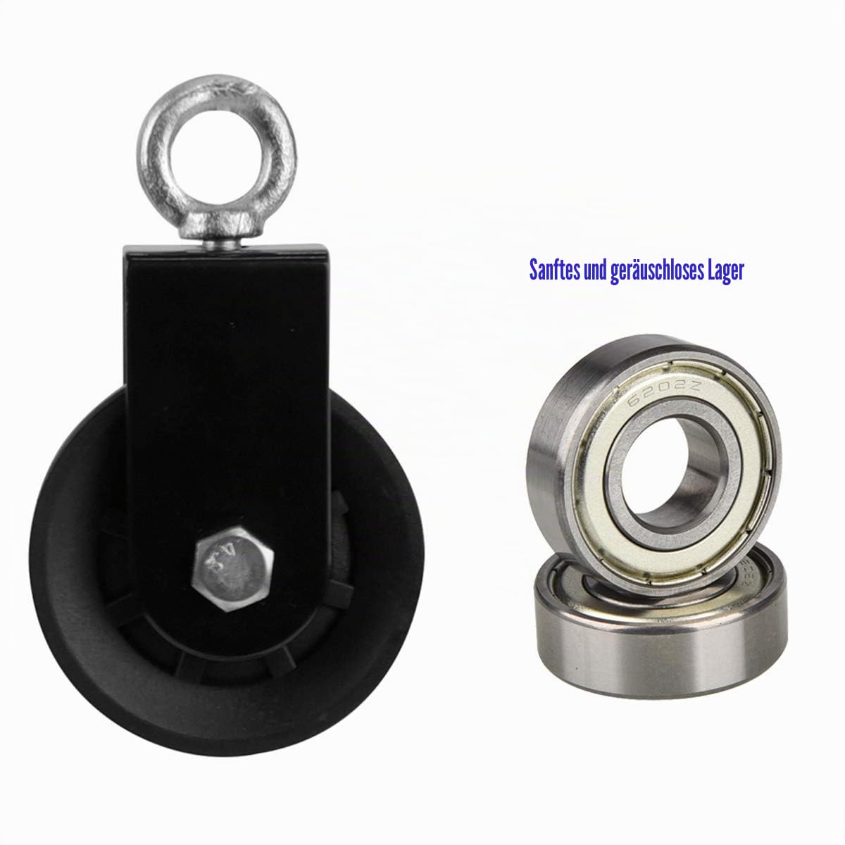 LFJ 90mm Seilrolle mit U Haltebügel, Block Umlenkrollen für Seile DIY Gym Fitnessgeräte Kabelmaschine Drahtseilrolle, 2PCS