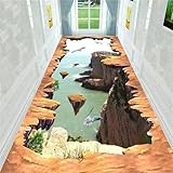 Alfombra de pasillo Alfombra de escenario 3D, decoración for sala estar, accesorios antideslizantes, suelo aventura divertido, for habitación niños, alfombra larga for Salón y dormitorio(H2,80X700CM)