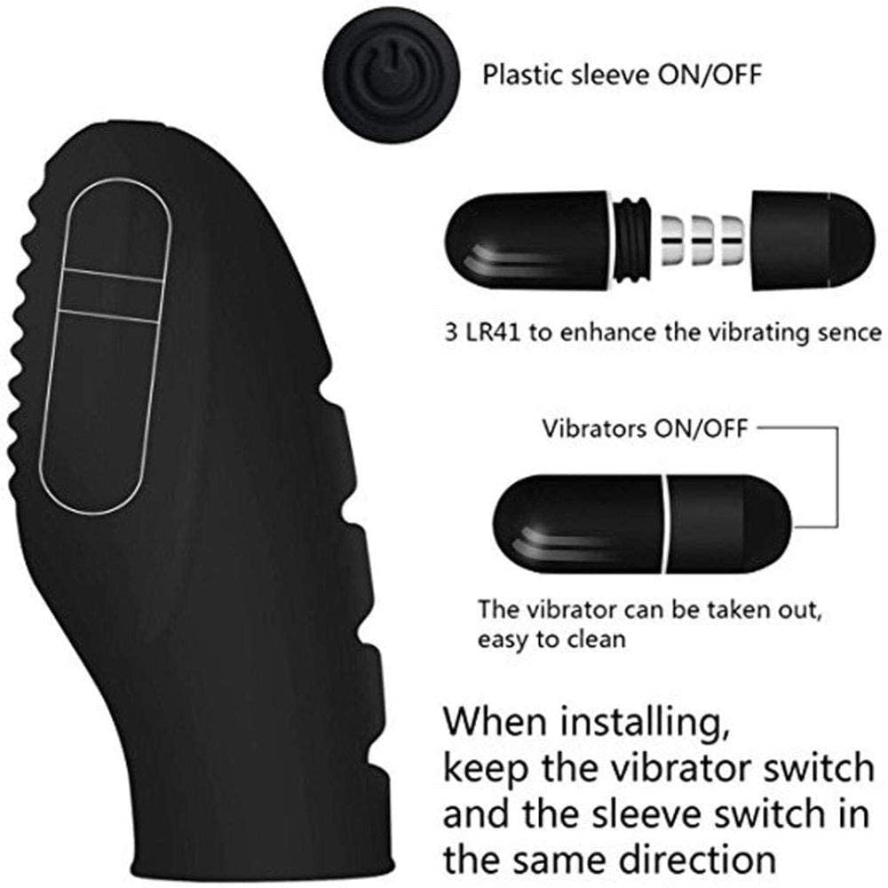 Mini Flírṭíṇg Víbrátíón Attrezzatura per Esercizi Sportivi Protezione per Le Dita Silicone (Nero)