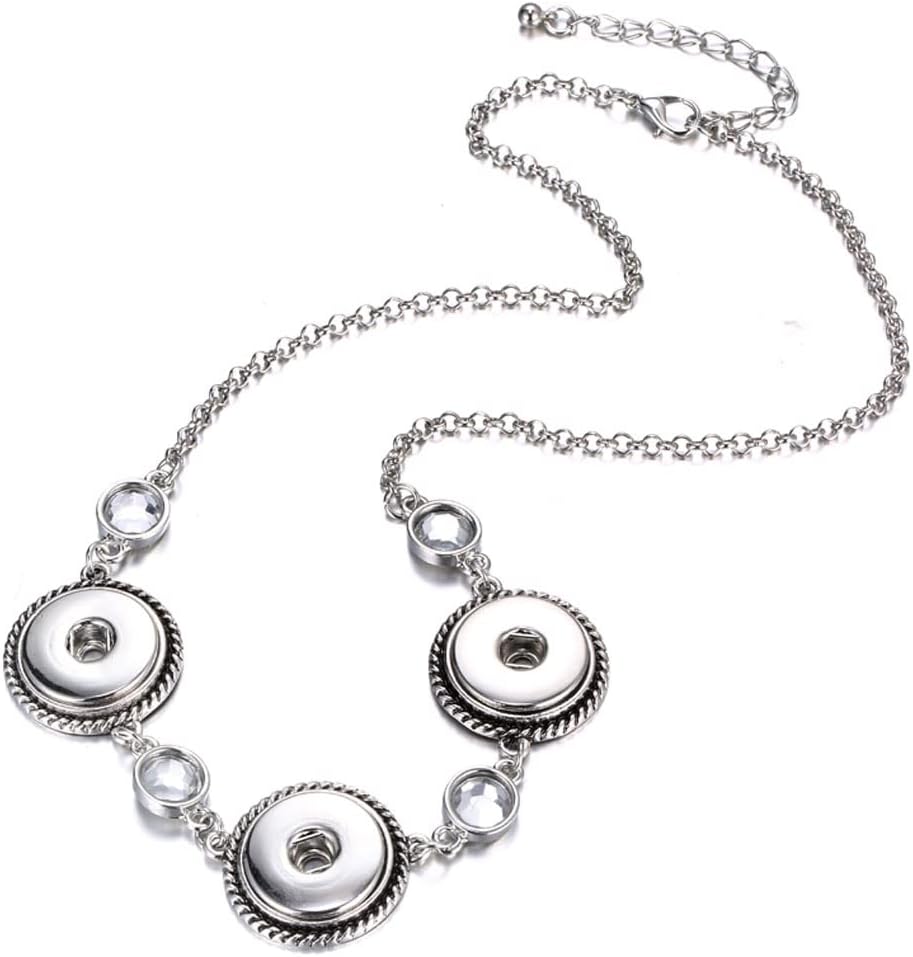 Snap Jewelry Ginger Charm 20 inch Simple Necklace Fits 3 Standard Size 18MM 20MM Women's Snap Charm Buttons