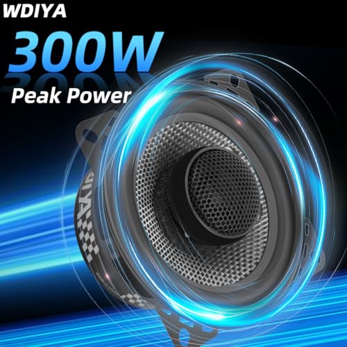 Image of Upgrade 4-Inch Car Coaxial Speakers - 2-Way Full Range Stereo, 300W Peak Power, Carbon Fiber Cone, 4 Ohm, High Fidelity Audio for Surround Sound - Professional High-End Auto Audio System