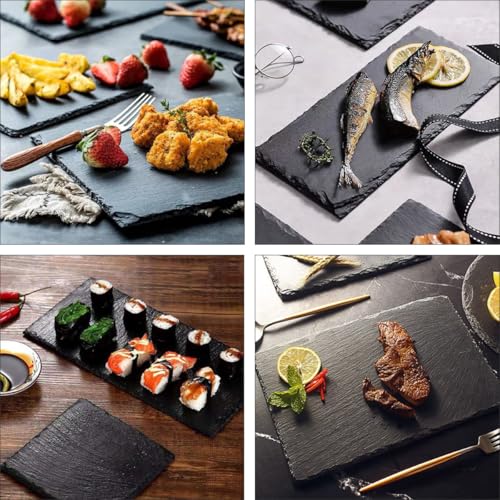 Platos de piedra aislados para sushi x2, 25x12cm miniatura 4
