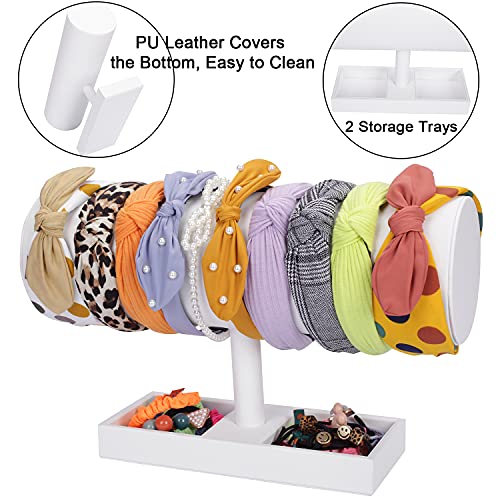 White Leather Headband Holder Organizer Storage Headband Stand Display Baby Headband Organizer For Girls Women #TOP1