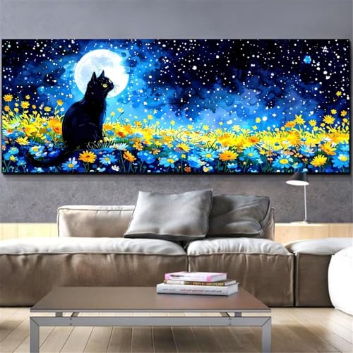 Loisirs créatifs adultes broderie diamant chat lune Mefooge