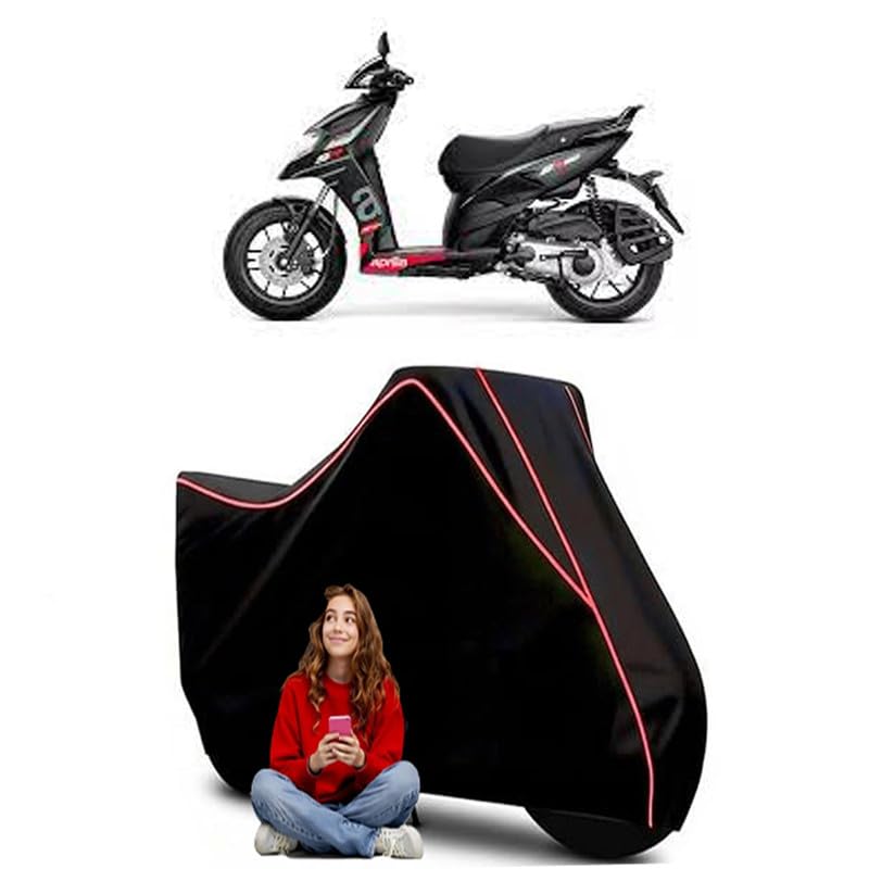 Image of SR 160 Carbon Scooty Bike Cover Water Resistant Outdoor Use Universal Fit Scooters Motorcycles Heavy Duty UV Protection Dust Rain Scratch Resistant Elastic Bottom Black Blue Piping