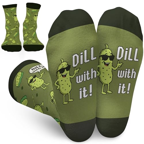 FOURSTUFF Funny Socks for Men Women - Christmas Pickle Gifts for Women Girls Pickles Lovers Guys - Funny Pickles Gifts - Pickle Socks