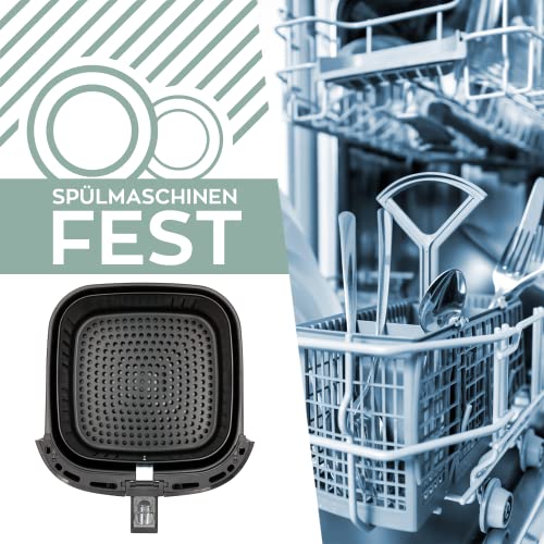 HEINRICHS Heißluftfritteuse Airfryer mit digitalen LED-Display LCD Touch Display, 8 Programmen 1800W Heißluft Fritteuse Ohne ÖL Fritteuse Luftfritteuse Timerfunktion Heinrichs´s 9L XXL – Bild 6