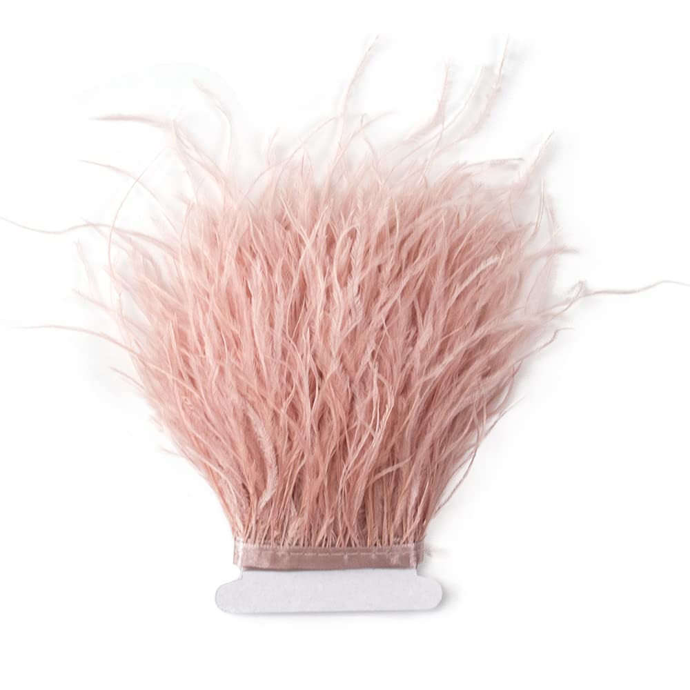 3 Yards 10-15cm Leather Pink Ostrich Feathers Trim Fringe for DIY Dress Sewing Crafts Costumes Decoration - Image 2