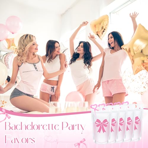 100 Sets de Bolsas para Beber con Lazo Rosa y Popotes miniatura 5