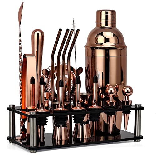 Kit bartender 20 piezas coctelera acero inoxidable