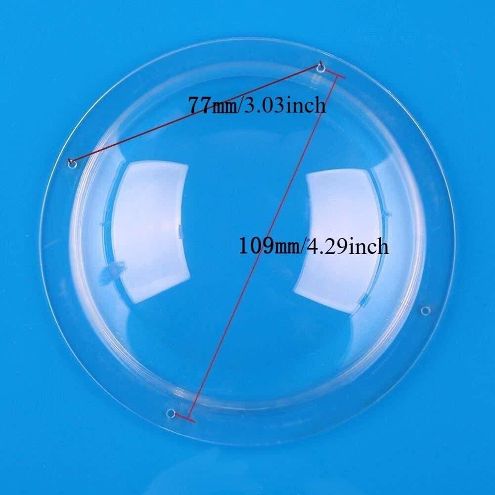 Trolleyshop Diameter 3.94 inch/100MM w/ 4 Holes Acrylic Dome Flange Transparent Plastic Hemisphere Indoor/Outdoor CCTV Replacement Clear Dome Camera Cover Security Dome Camera Housing