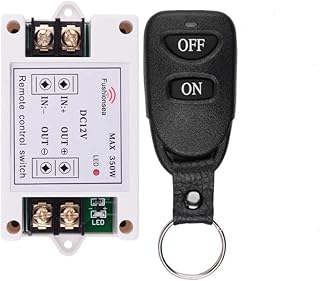 fushionsea DC 12V Remote Control Latching Switch 1CH 40A Relay 433Mhz Remote Transmitter and Receiver for Industrial Control and Low Voltage Power Systems & More