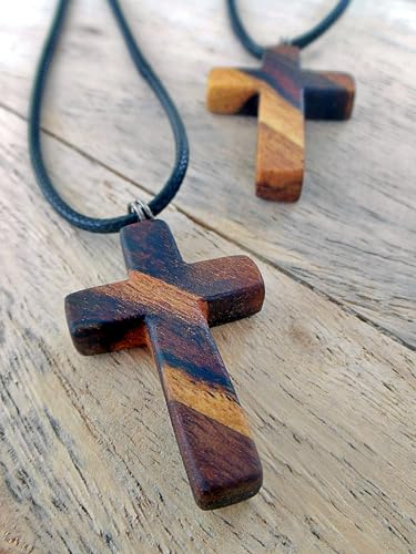 Image of Dagrer Handcrafted Rosewood Cross Pendant Necklace