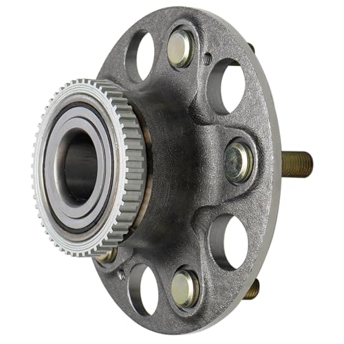 Image of Detroit Axle - Pair Rear Wheel Bearing Hubs for Acura 2002-2006 RSX 2004-2005 Honda Civic, Wheel Hub Bearings Assembly Replacement [5 Lug w /ABS]