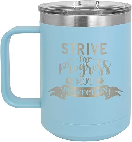 Miniatura 7 de Strve for ProGRESS - Taza de café de 15 oz con tapa superior deslizante, taza de café de viaje aislada  Ideas de regalo de cumpleaños o Navidad de