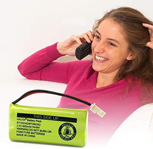 Kruta BT183342/BT283342 2.4V 800mAh Ni-MH Battery Pack, Also Compatible with AT&T VTech Cordless Phone Batteries BT166342/BT266342 BT162342/BT262342 CS6709 CS6609 CS6509 CS6409 EL52100 EL50003 (2-Pack) — view 6