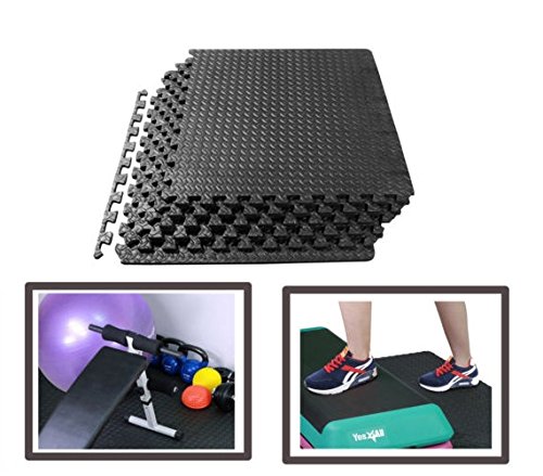 72sq ft Puzzle Black Interlocking Foam Floor Puzzle Tiles mats Puzzle mat Flooring