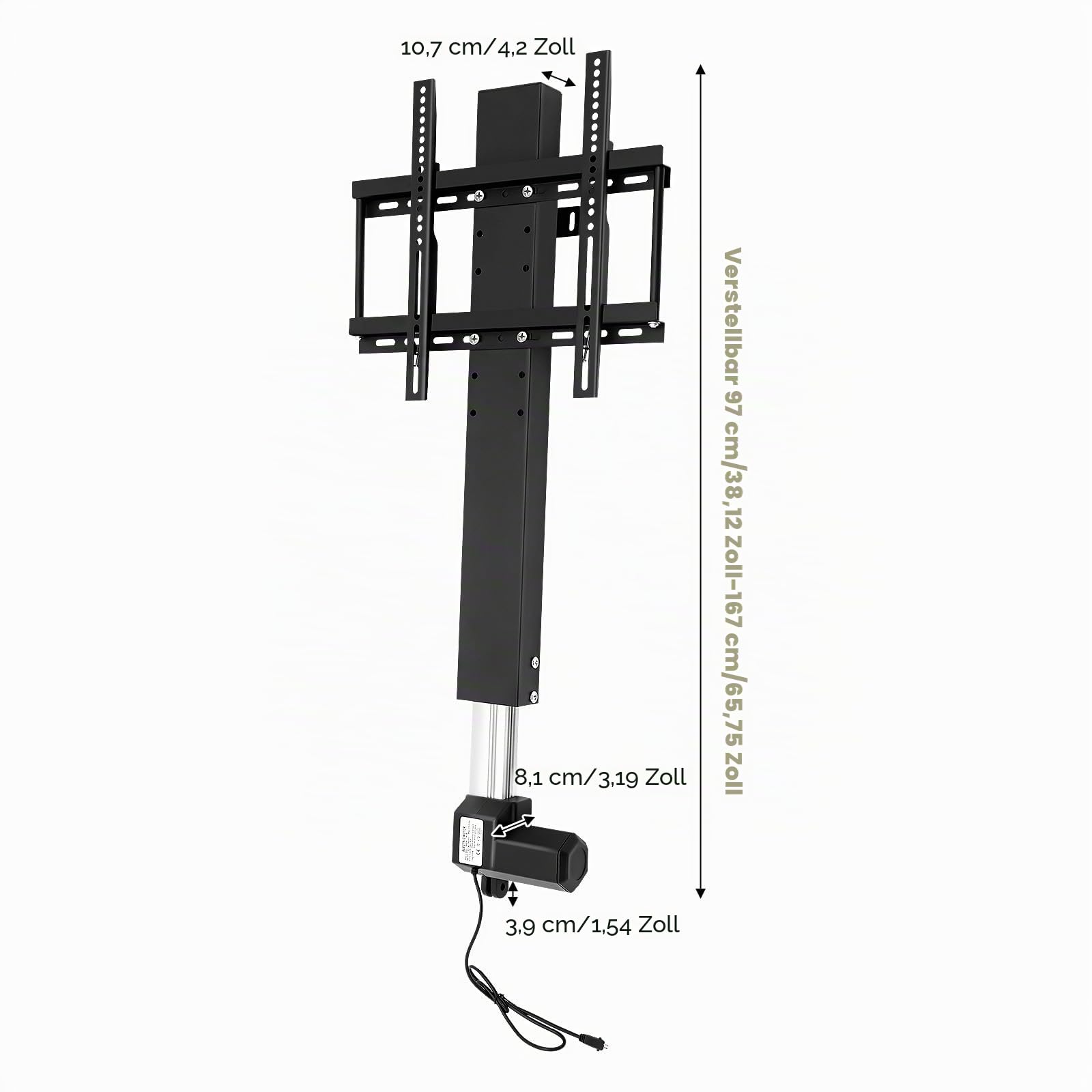 Motorisierter TV-Lift 220V Intelligente Steuerung TV-Ständer mit Fernbedienung, Höhenverstellbar Tischständer TV Lift Elektrisch für Die Meisten 26-57 Zoll Fernseher Plasma Verwendet Werden