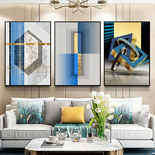Impression bleu toile peinture pour salon et déco bureau moderne chic