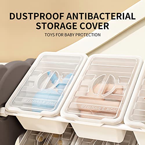 Unicoo Kids Baby Bear Toy Organizer Rack, 14 Bins With Dustproof Storage Cover For Baby Essentials, Kids Toys & Supplies 4 Tier Large Size (Bear Organzier -Brown) #TOP2