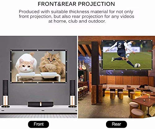 Projection Screen 100 inch 16:9 HD Foldable Anti-Crease Portable Projector Movies Screen for Home Theater Outdoor Indoor Support Double Sided Projection by P-JING - Thumbnail 4