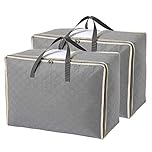 Astoryou 105L Large Storage Bags with Zips, 2 PCS Duvet Storage Bag King Size, Breathable Underbed Storage Bags for Bedding, Clothes, Duvets, Pillows, Quilt, Blankets