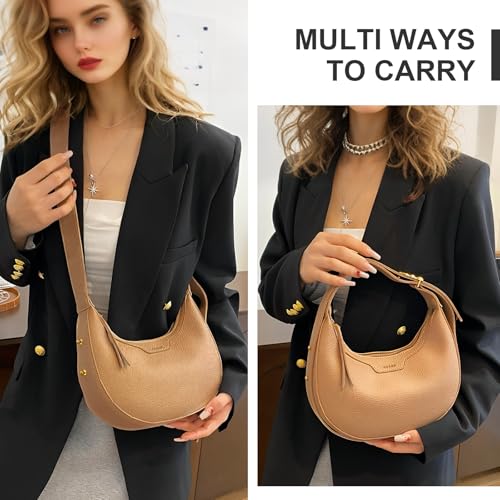 WITERY Shoulder Bags for Women PU Leather Retro Small Crossbody Purse Mini Cute Clutch Hobo Tote Bag Handbag Underarm Purse2