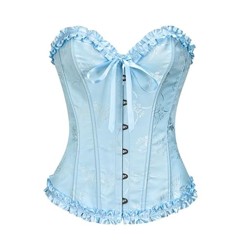 Corsets Blue Halloween Women Underbust Satin Satin Boned Lace Up