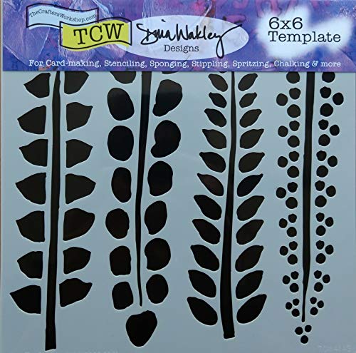 3 Crafters Workshop Stencils | Fern, Camo, Wildflower, Leaf Designs | Mixed Media Stencils Set Includes 6 Inch X 6 Inch Templates For Painting, Arts, Card Making, Journaling, Scrapbooking #TOP2