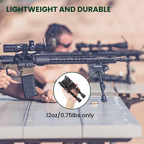 Huntsen Rifle Bipod 6-9 Inches Adjustable Height With Picatinny Rail Mount Adapter For Target Shooting And Hunting Lightweight Tactical Bipod Durable And Foldable Aluminum Frames Outdoor Range #TOP5